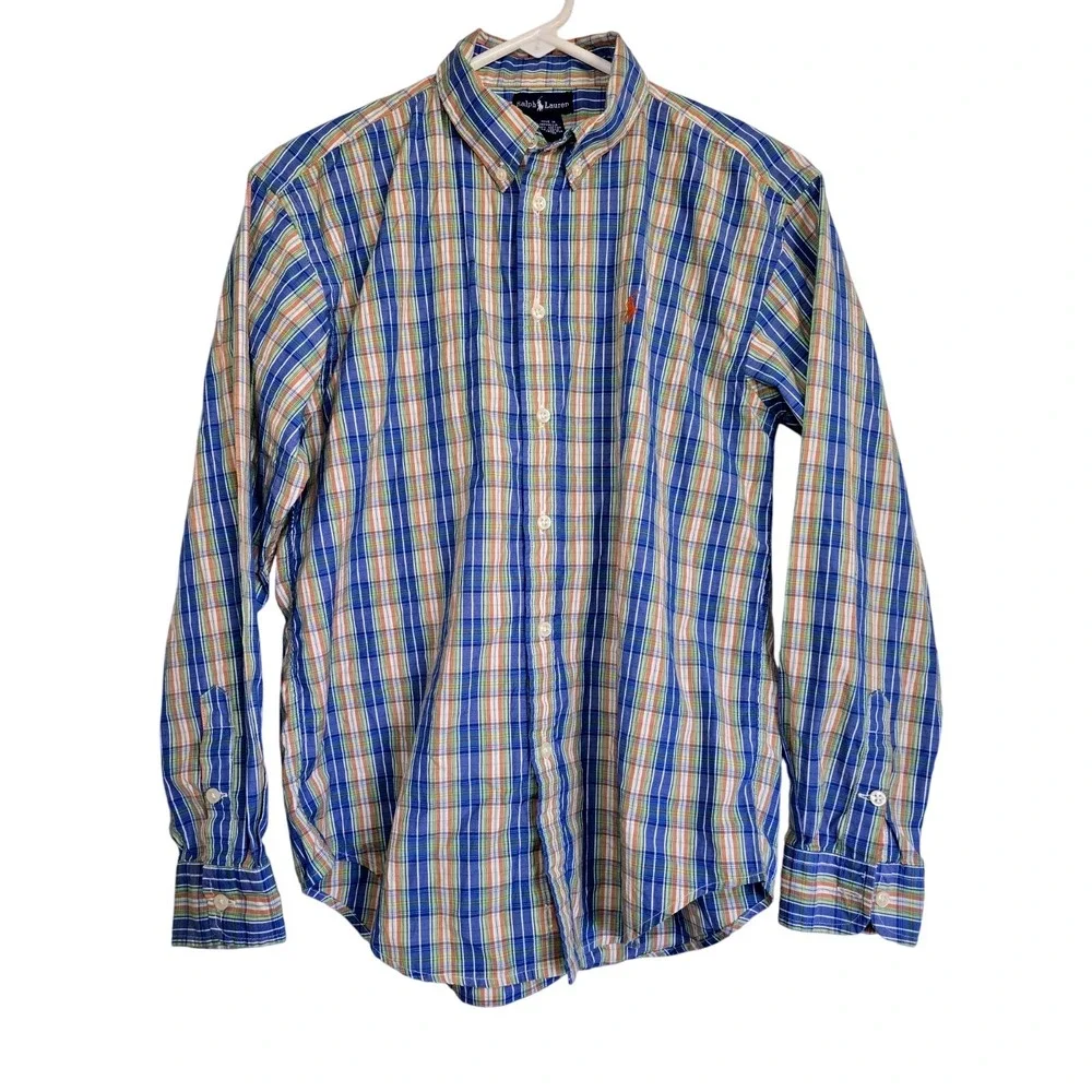 Ralph Lauren Plaid Button‎ Down Long Sleeve Shirt Preppy Casual L(16/18)